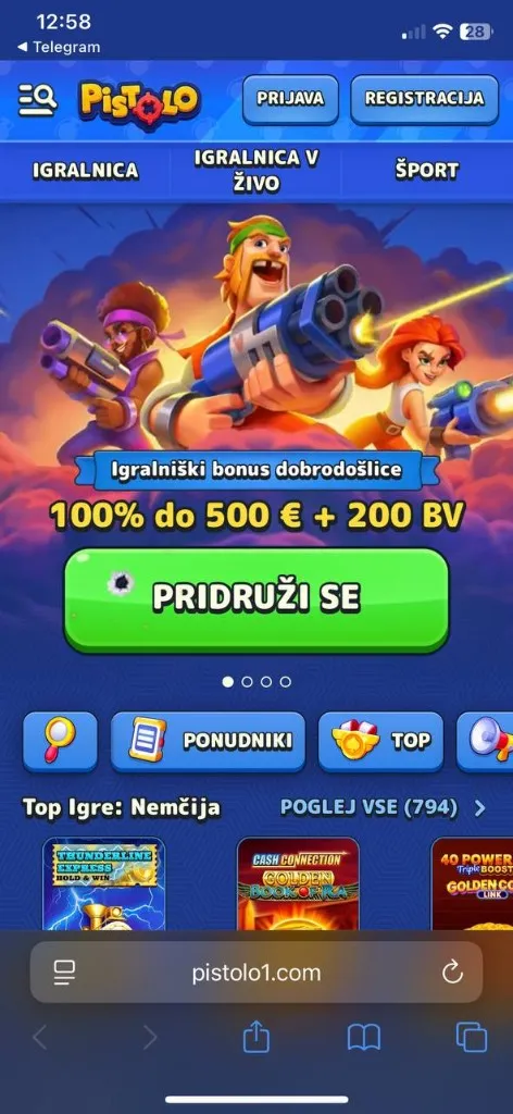 Pistolo – mobilni prikaz promocij